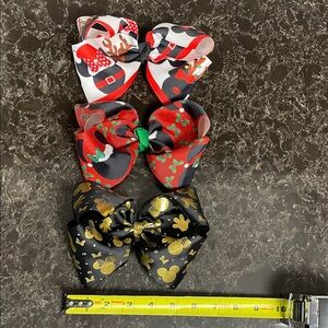 Minnie Mouse Christmas/Holiday Bows (3)